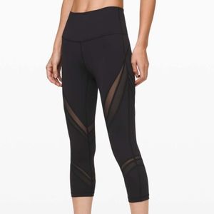 Lululemon Wunder Under High-Rise Crop 21” Mesh Black Size 10 Great condition!